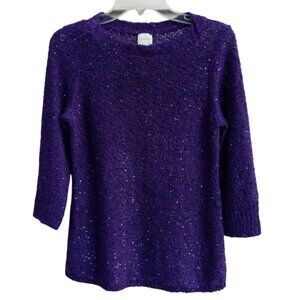 Chico's purple sparkly sequin purple sweater Chico's sz 0, Size S/4